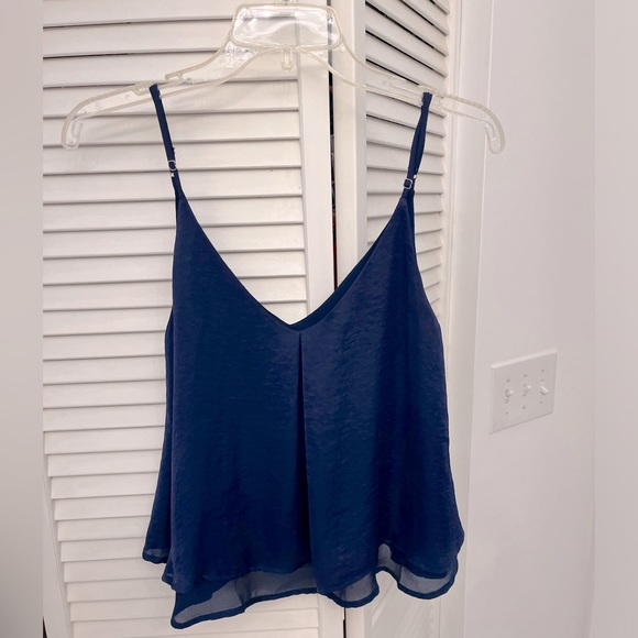 Navy spaghetti strap blouse - Picture 1 of 3